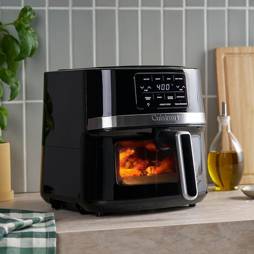 Cuisinart Air Fryer Oven, Stainless Steel Air Fryer, 4.5-Qt Fryer Basket, Dishwasher-Safe Parts with 4 Presets for Roast, Bake, Broil, Air Fry & Keep Warm, Quick & Easy Meals, AIR-160, Black