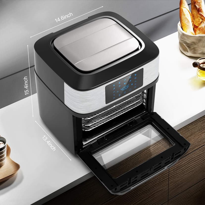 Air Fryer Oven Large 20 QT, 10-in-1 Air Fryer Toaster Combo with Window for Family, Airfryer Oven with Rotisserie Racks & Cookbook, ETL Certified