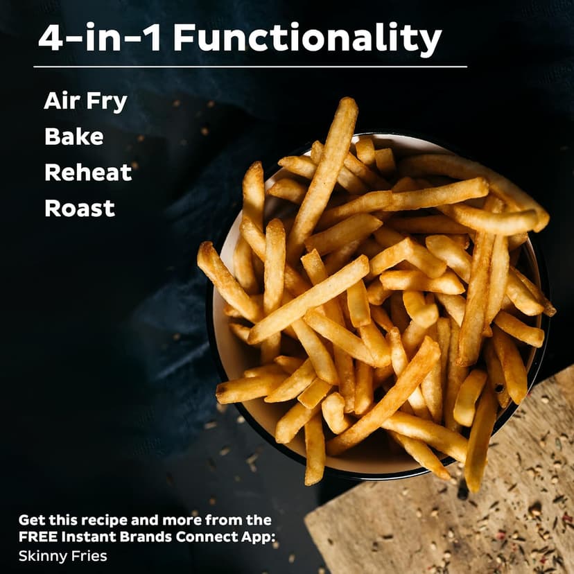 Instant Pot Vortex 2QT Mini Air Fryer,Small Air fryer that Crisps,Reheats,Bakes,Roasts for Quick Easy Meals, Includes over 100 In-App Recipes,is Dishwasher-Safe, from the Makers of Instant Pot, Black