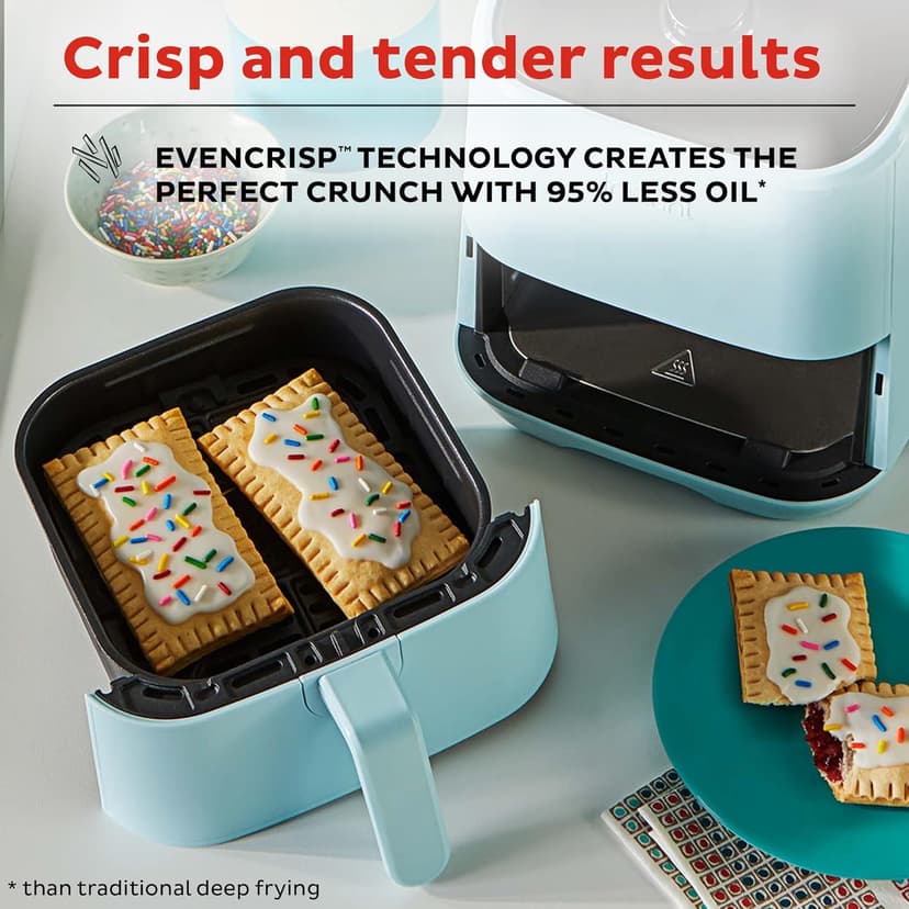 Instant Pot Vortex 2QT Mini Air Fryer,Small Air fryer that Crisps,Reheats, Bakes,Roasts for Quick Easy Meals,Includes over 100 In-App Recipes, is Dishwasher-Safe, from the Makers of Instant Pot, Aqua