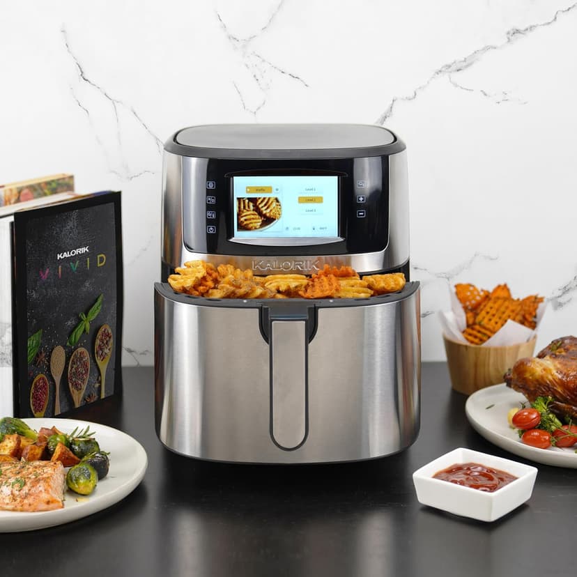 Kalorik VIVID SELECT 7 Quart High-Resolution Air Fryer with Selector Controls, Stainless Steel