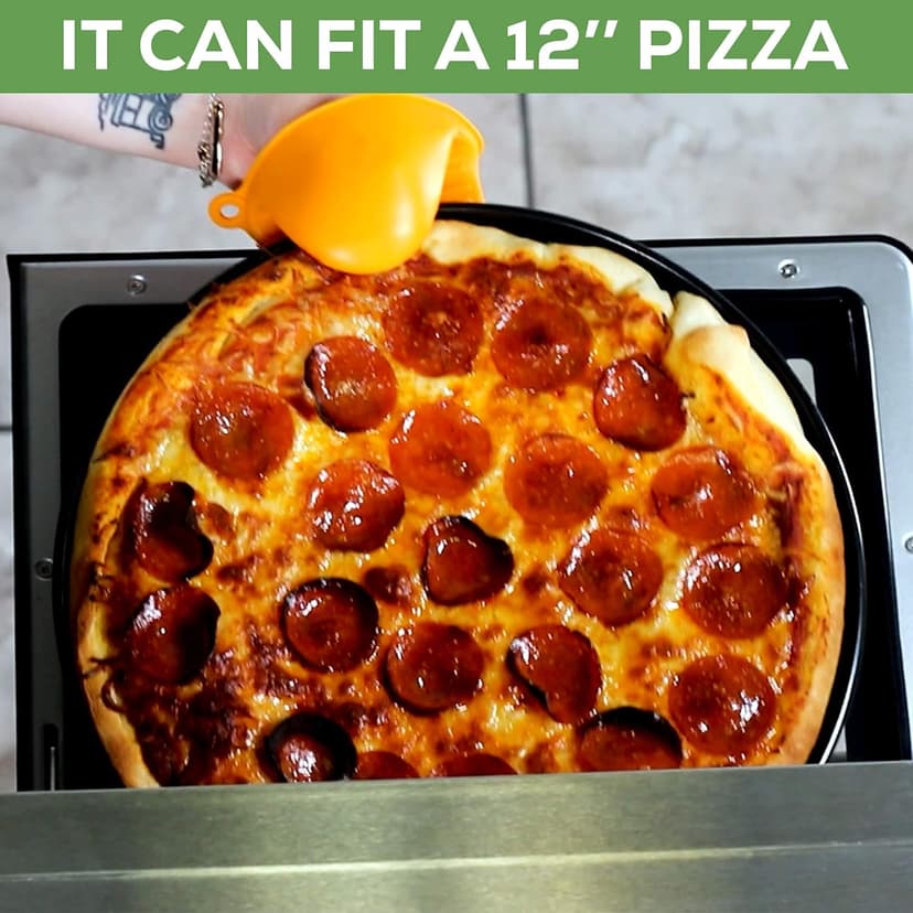 GoWISE USA 25-Quart Air Fryer Oven & Professional Dehydrator with 3 Heating Elements & Rotisserie, 12 Functions, Preheat & 5 Cooking Levels – Fits 12-Inch Pizza, 11 Accessories and Stainless Steel