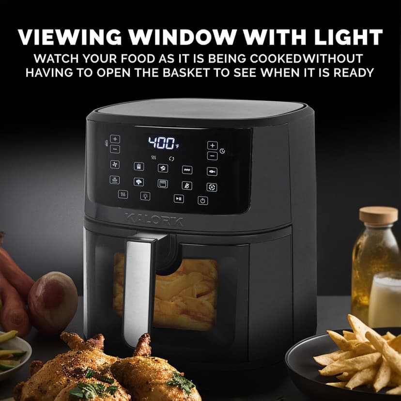Kalorik 7 Quart Touchscreen Air Fryer with Window, Black (FT 52324 BK)