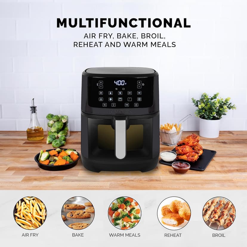 Kalorik 7 Quart Touchscreen Air Fryer with Window, Black (FT 52324 BK)