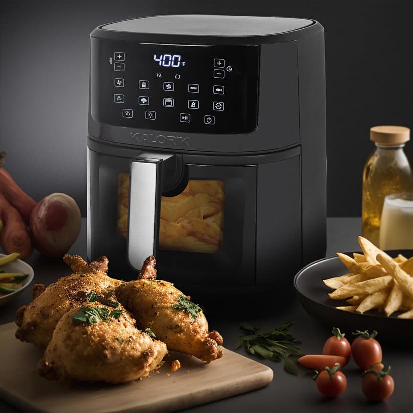 Kalorik 7 Quart Touchscreen Air Fryer with Window, Black (FT 52324 BK)