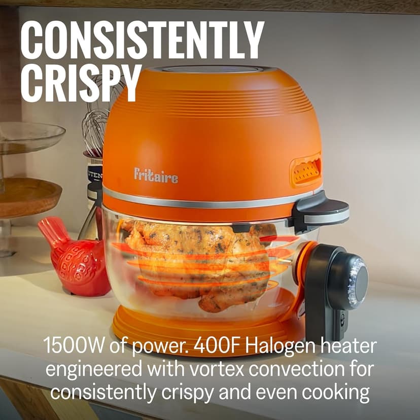 Non-Toxic Air Fryer - Glass AirFryer 5 Quart w/ 360 Visibility, Self-Cleaning, 400F Vortex Air Fryer for Even Cooking, BPA-Free Teflon Free, 6-in-1 Functions, Rotisserie, Roast, Bake, Lavender