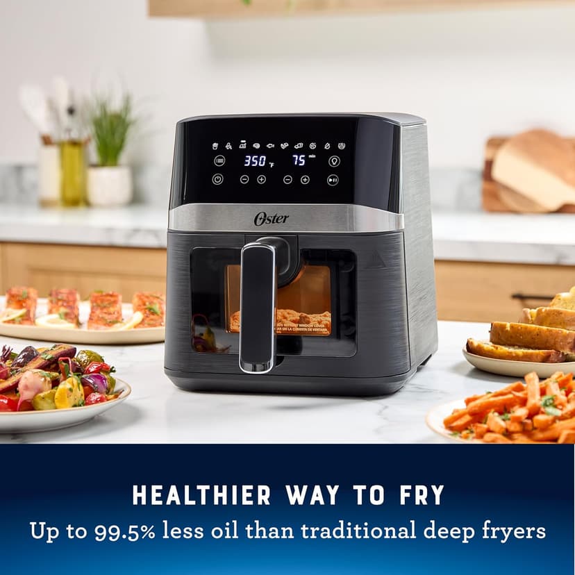 Oster Digital Air Fryer, 4 Quart Medium Size with Window