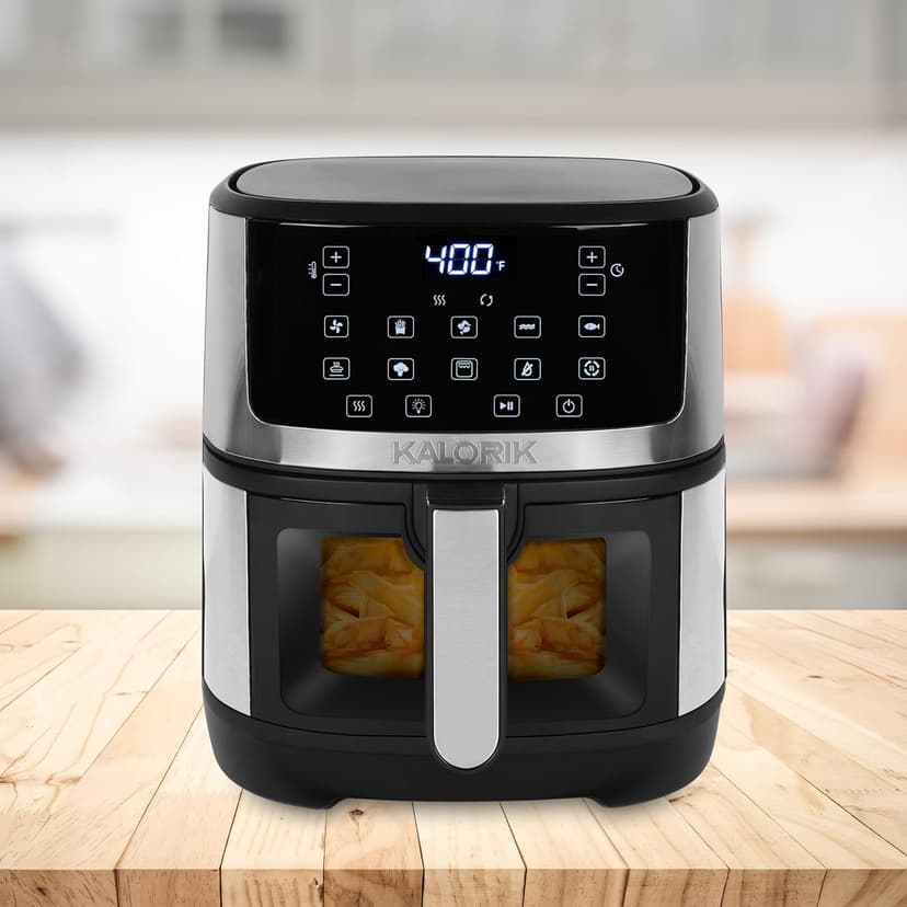 Kalorik 5 Quart Touchscreen Air Fryer with Window, Stainless Steel (FT 52328 SS)