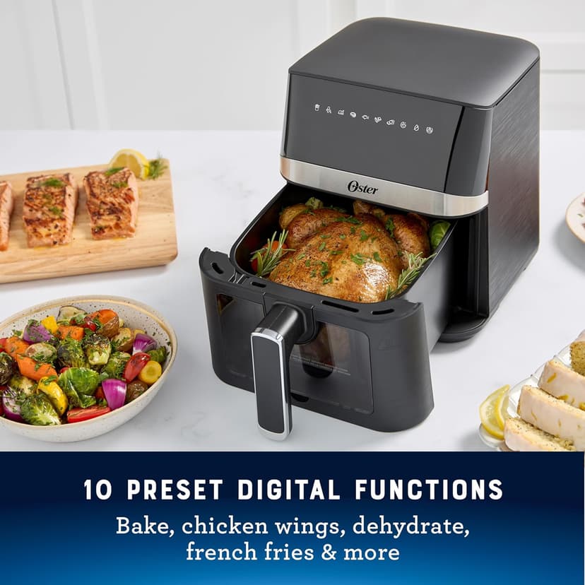 Oster Digital Air Fryer, 4 Quart Medium Size with Window