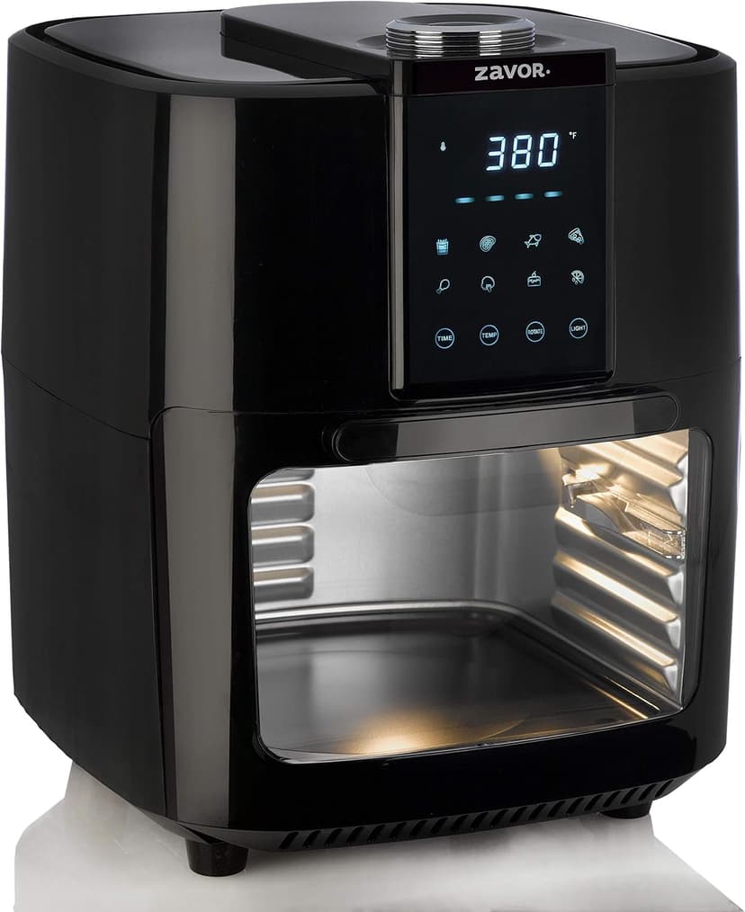 Zavor Crunch 12 Qt Air Fryer Dehydrator Combo with Rotisserie, Toaster Oven, Grill, Roaster & Convection Oven Functions | 8 Presets, Large Capacity, Accessories & Recipe eBook, Black