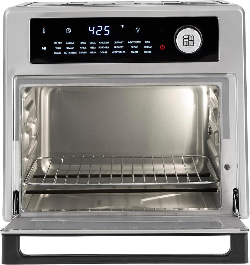 West Bend XL Air Fryer Oven 26-Quart with Digital Controls Easy-View Door and 24 Cooking Presets, Includes Nine Accessories, 1700-Watts, Metallic