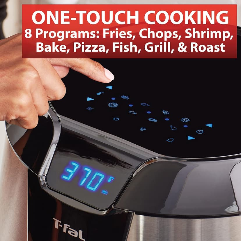T-fal Easy Fry XXL Air Fryer & Grill Combo with One-Touch Screen, 8 Preset Programs, 5.9 quarts, Black & Stainless Steel