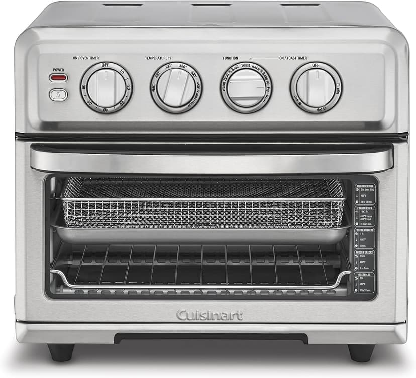 Cuisinart Air Fryer + Convection Toaster Oven, 8-1 Oven with Bake, Grill, Broil & Warm Options, Stainless Steel, TOA-70 & AMB-TOBBP Toaster Oven Baking Dish, silver, 1.12"" x 0.86"" x 0.16"""