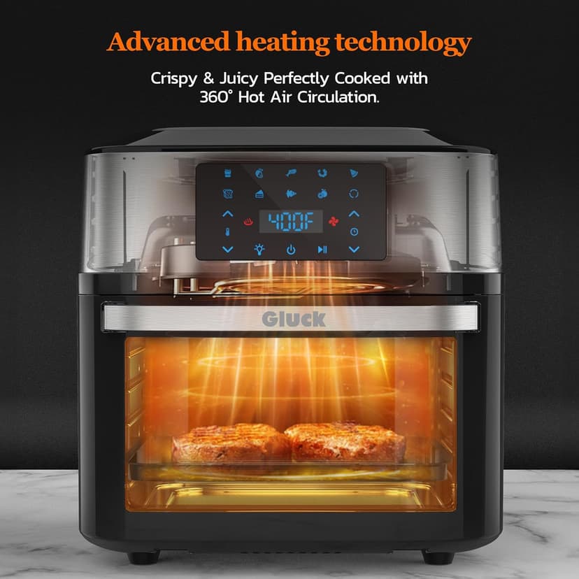 Air Fryer Oven Large 20 QT, 10-in-1 Air Fryer Toaster Combo with Window for Family, Airfryer Oven with Rotisserie Racks & Cookbook, ETL Certified