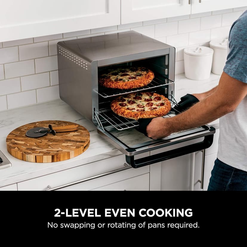 Ninja Air Fryer and Toaster Oven, Foodi Series, XL Pro Air Oven Kitchen Countertop Convection, 10-in-1 Functions, Fits a 5-lb Chicken and Sheet Pan of Vegetables, 1800 Watts, Stainless Steel, DT201