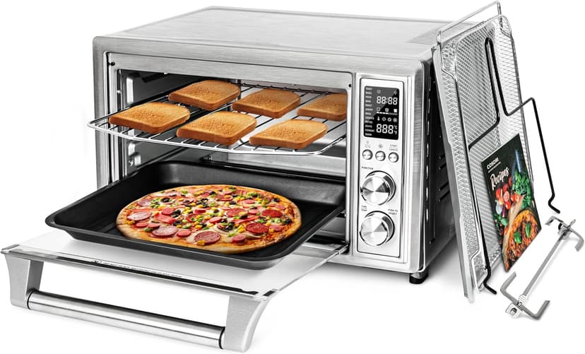 COSORI Air Fryer Toaster Oven Combo, 12-in-1 Airfryer Rotisserie Convection Oven Countertop, Bake, Broil, Roast, Dehydrate, 134 Recipes & 4 Accessories, 32QT, Silver, Stainless Steel