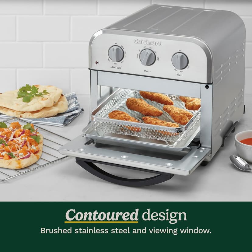 Cuisinart TOA-26 Compact Airfryer Toaster Oven, 1800-Watt Motor with 6-in-1 Functions and Wide Temperature Range, Air Fryer, Stainless Steel