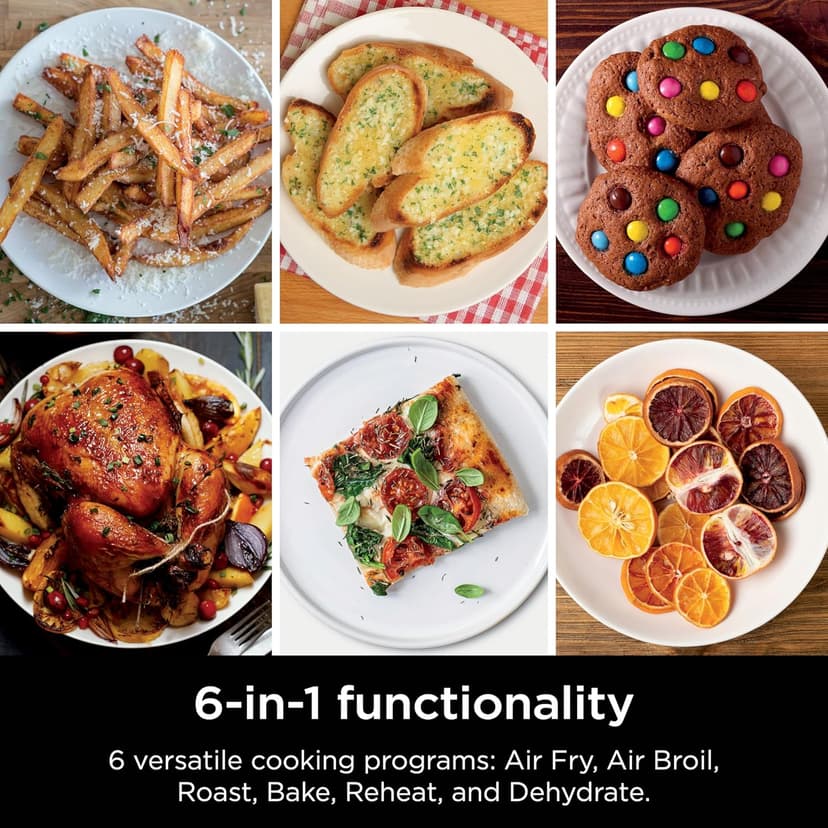 Ninja Air Fryer, 10QT DoubleStack XL 2-Basket, Compact Design, Cooks 5lb Whole Chicken, Feeds Up to 8 People, 6-in-1 Air Fryer, Roast, Bake & More, Easy to Clean, Dishwasher Safe Parts, Grey, SL401