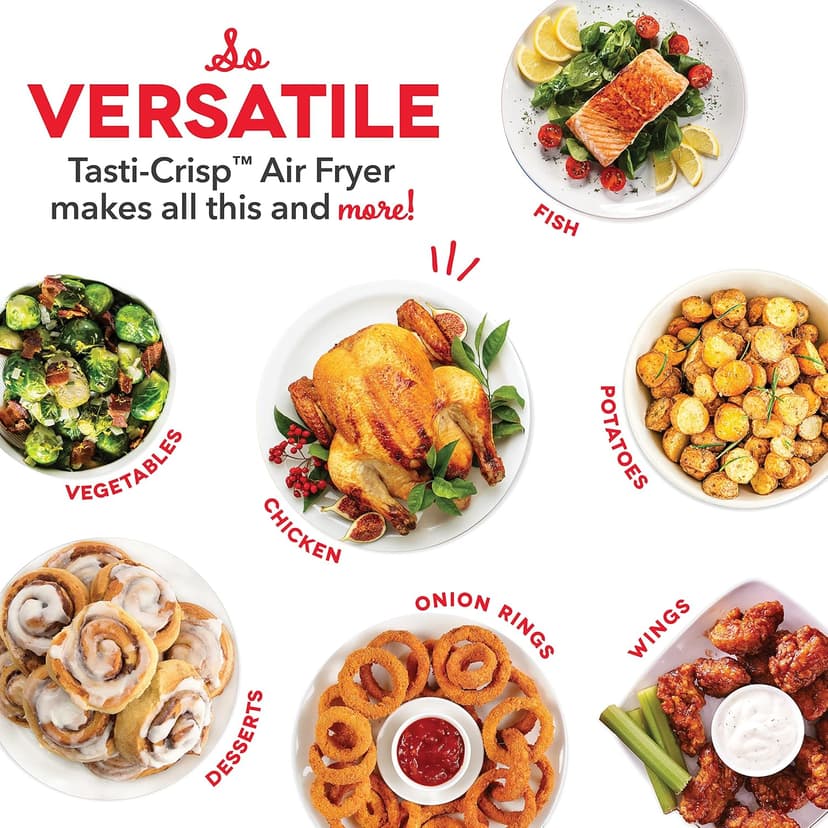 DASH Tasti-Crisp™ Electric Air Fryer Oven, 2.6 Qt., Teal – Compact Air Fryer for Healthier Food in Minutes, Ideal for Small Spaces - Auto Shut Off, Analog, 1000-Watt