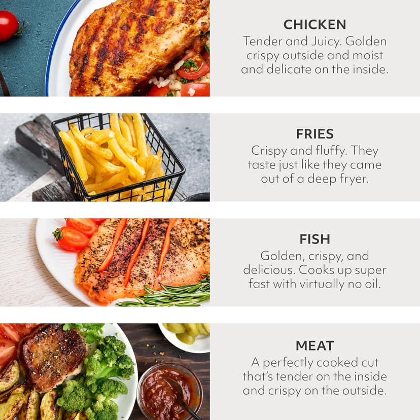 SUR LA TABLE KITCHEN ESSENTIALS 5-in-1 Compact 8-Quart Basket Air Fryer with Window for Easy Viewing, Digital Touchscreen Display with 10-Presets, Air Fry, Bake, Broil and Reheat in Minutes, 1500w