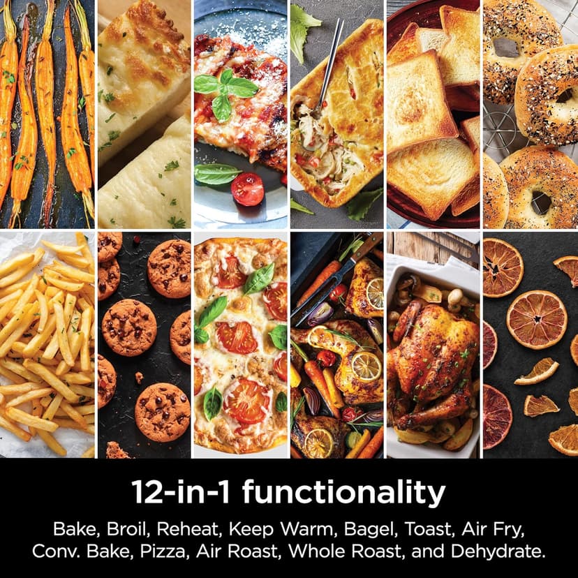 Ninja Air Fryer & Toaster Oven, Double Stack XL, Countertop Oven, 12-in-1 Fits 4.5lb Chicken, Pizza, Bagel, 6lbs of Wings, SmartFinish Cook 2 Different Meals at the Same Time, Stainless Steel, DCT601