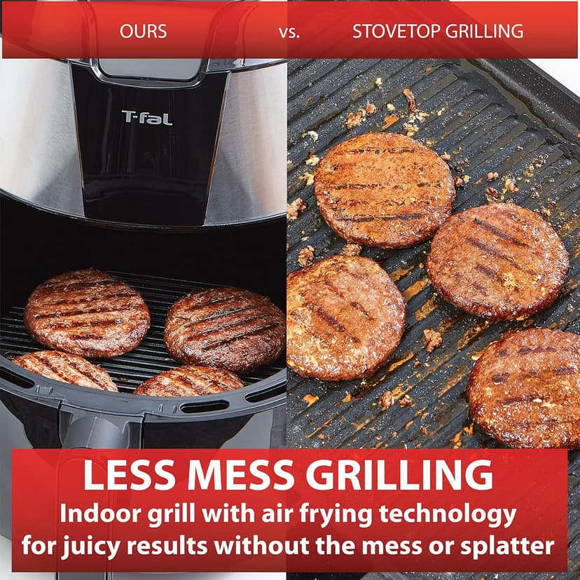 T-fal Easy Fry XXL Air Fryer & Grill Combo with One-Touch Screen, 8 Preset Programs, 5.9 quarts, Black & Stainless Steel