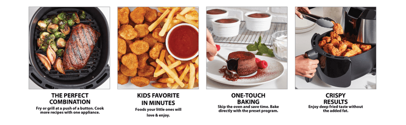 T-fal Easy Fry XXL Air Fryer & Grill Combo with One-Touch Screen, 8 Preset Programs, 5.9 quarts, Black & Stainless Steel